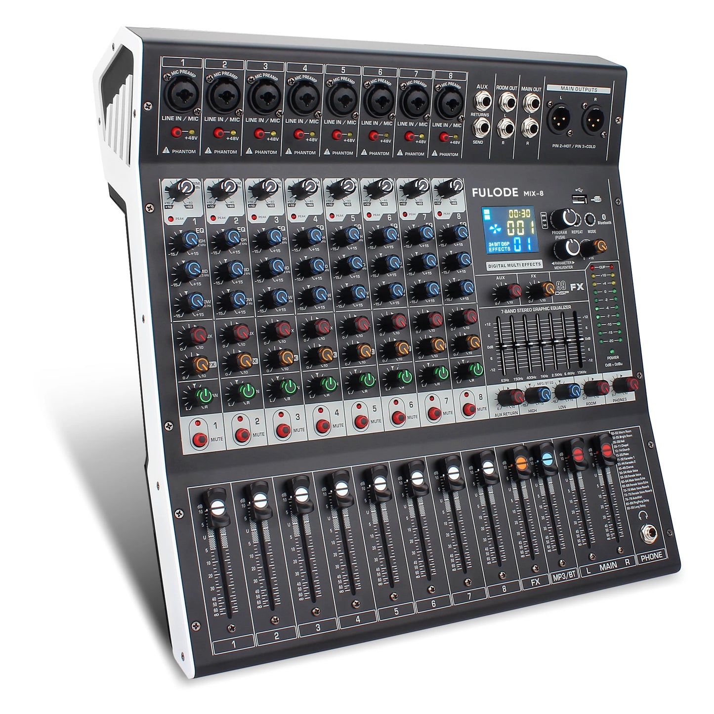 12 Channel Audio Mixer With 99 DSP Effects USB Bluetooth And 48V Phantom Power