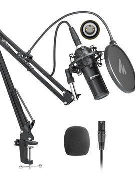 XLR Condenser Microphone Kit Professional Cardioid Vocal Studio Recording Mic for Streaming Voice Over Home-Studio.PM320S