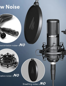 XLR Condenser Microphone Kit Professional Cardioid Vocal Studio Recording Mic for Streaming Voice Over Home-Studio.PM320S