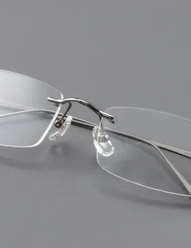 Ultra Light Fashion Business Premium Pure Titanium Eyewear Luxury Men's Optical Prescription Rimless Glasses A8012T