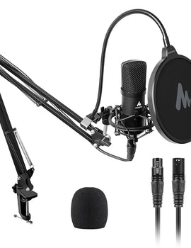 XLR Condenser Microphone Professional Studio Cardioid Microphone Kit Podcast Streaming Mic for Broadcast YouTube Recording
