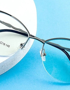New Ultra-light Fashion Blue Light Blocking Eyewear Retro Cat Eye Optical Prescription Half-frame Glasses Women 87198