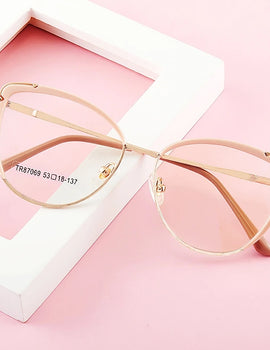 Fashion High-quality Alloy Eyewear Retro Cat Eye Blue Light Blocking Optical Prescription Glasses Frame Women 87069