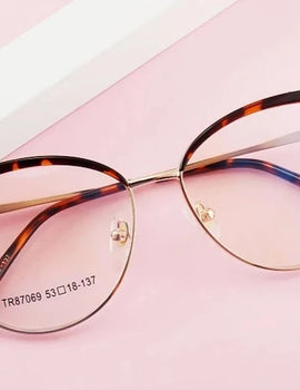 Fashion High-quality Alloy Eyewear Retro Cat Eye Blue Light Blocking Optical Prescription Glasses Frame Women 87069
