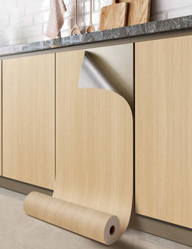 Wood Grain Cabinet Self-adhesive Wall Stickers Flame Retardant Waterproof Renovation Kitchen Anti-smoke Protective Film