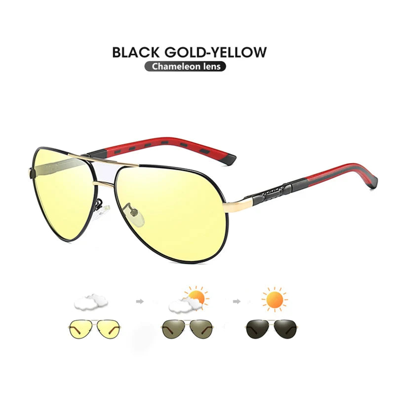 Aviation Photochromic Polarized Night Vision UV400 Driving Sunglasses for Men Women