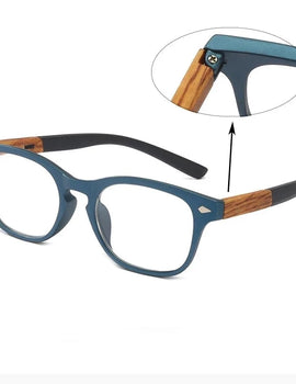 Square Retro Vintage Wood Reading Glasses Men Dioptric Glasses Women Glasses For Sight Plus Wood Grain +1.5+2+3.5+4