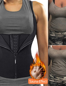 Neoprene Waist Trainer Corset Slimming Vest Sweat Sauna Suit Tank Top Curves Body Shaper for Weight Loss Shapewear