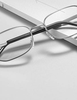 Retro Square Anti-Scratch Reading Glasses For Men Presbyopia Eyewear With Glass Lenses Metal Hyperopia Eyeglasses+3.5