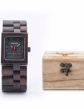Women Watches Top Brand Luxury Ebony Wood Quartz Wristwatch