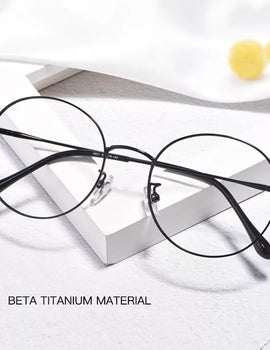 Ultra Light Retro β-Titanium Round Eyeglasses Frame Myopia Optical Prescription Glasses Frame Men And Women 6621X