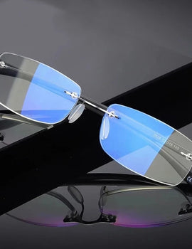 Rimless Reading Glasses Anti-Blue Light Presbyopia Spectacles Eyewear Ultralight Square Frameless Hyperopia Eyeglasses