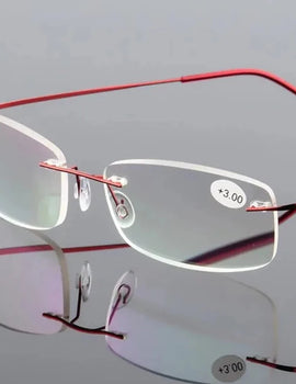 Titanium Alloy Rimless Reading Glasses Light Square Flexible Blue Proof Glasses Frame Women Anti-Blue Ray Glasses Men