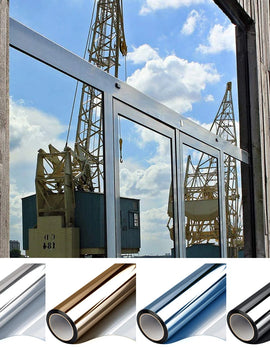 Window Privacy Film One Way Daytime Mirror Tint UV Heat Control Vinyl Stickers Sun Block Glass Paper Door Covering Reflective