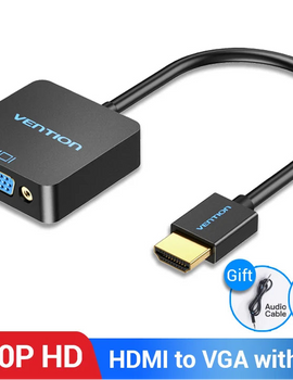 HDMI to VGA Adapter Male to Female Converter 1080P VGA to HDMI With 3.5 Jack Audio Cable for Laptop TV Box HDMI to VGA