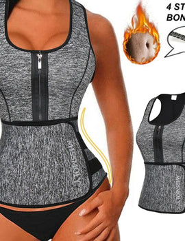 Neoprene Waist Trainer Sweat Sauna Suit Waist Cincher Slimming Vest Adjustable Waist Trimmer Belt Tank Top Shapewear