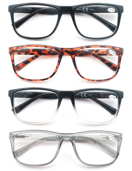 Reading Glasses Big Head Men Rectangle Oversized Readers Eyeglasses Women Spring Hinge Clear Vision with Diopters +1.0~+4.0