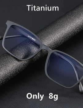 Ultralight Comfortable TR90 Eyewear Women Pure Titanium Retro Square Optical Prescription Eyeglasses Frame Men Y9822