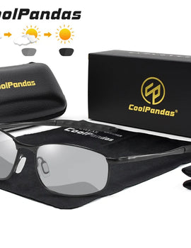 Photochromic Polarized Retro Small Oval Sunglasses for Men Driving Use