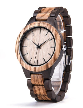 Luxury Brand Green Sandal Wood Watches Full Wooden Quartz Handmade Wristwatches Carton Box