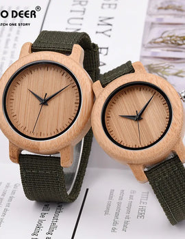Couple Wood Watches Men Ladies Lightweight Simple Nylon Bracelet Japan Quartz Wristwatch Male