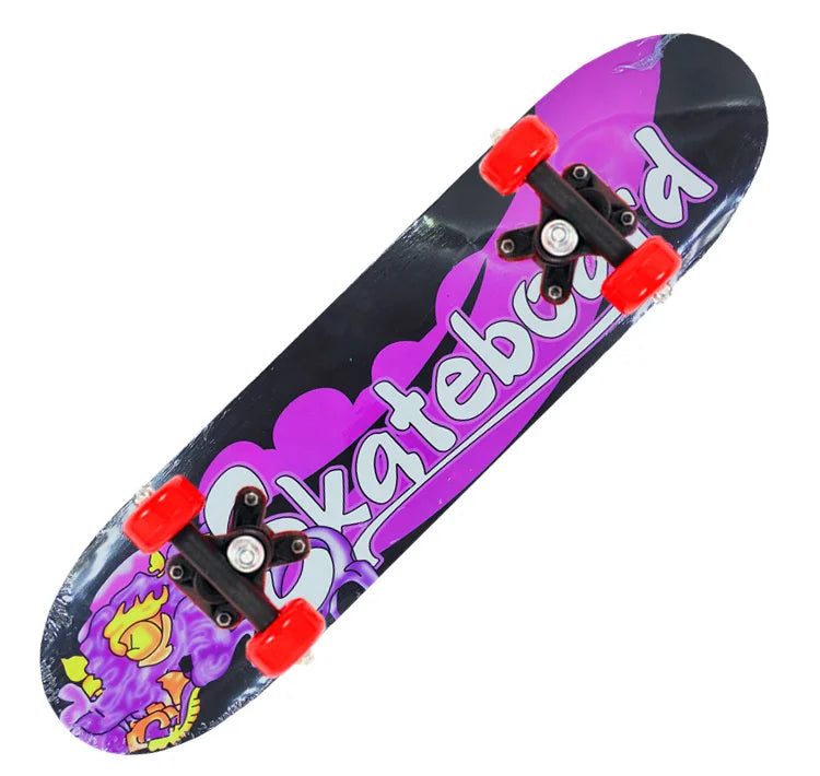 60CM Skateboard Beginner Cartoon Skateboard Maple Wood Deck Skate Board Outdoor Long Board Double Rocker Skateboard