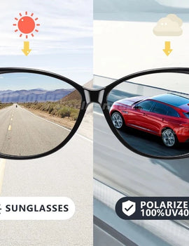 Tinted Photochromic Polarized Sunglasses for Women Driving Anti Glare