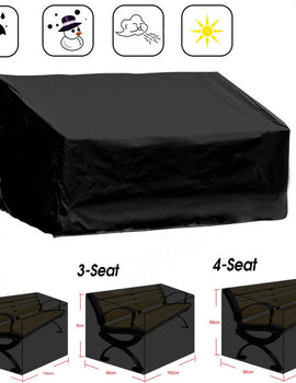 Waterproof Chair Cover, Garden Park Patio Outdoor Benches Furniture Sofa Rain and Dust Protector, 2 Seats, 3 Seats, 4 Seats