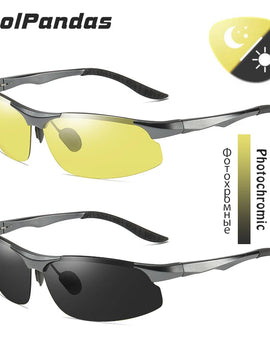 Aluminum Magnesium Polarized Sunglasses for Men Driving Day and Night Vision Glasses