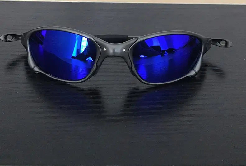 Polarized UV400 Cycling Sunglasses – Black Metal Frame Fishing Riding Bicycle Eyewear