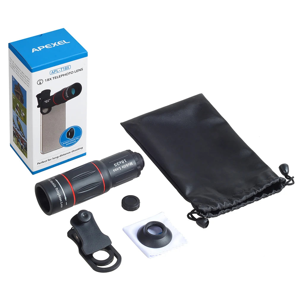 18X Smartphone Telephoto Telescope Lens with Universal Clip