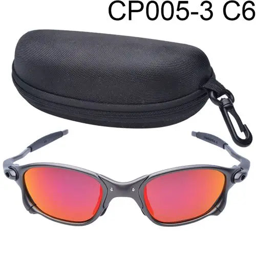 Polarized UV400 Cycling Sunglasses – Black Metal Frame Fishing Riding Bicycle Eyewear