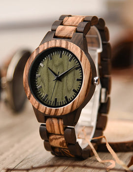 Vintage Green Dial Wood Watches Environmental Watch Wooden Watch Custom Logo