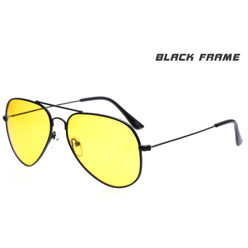 Pilot Aviation Yellow Night Vision Polarized Sunglasses UV400 Driving Glasses for Men Women