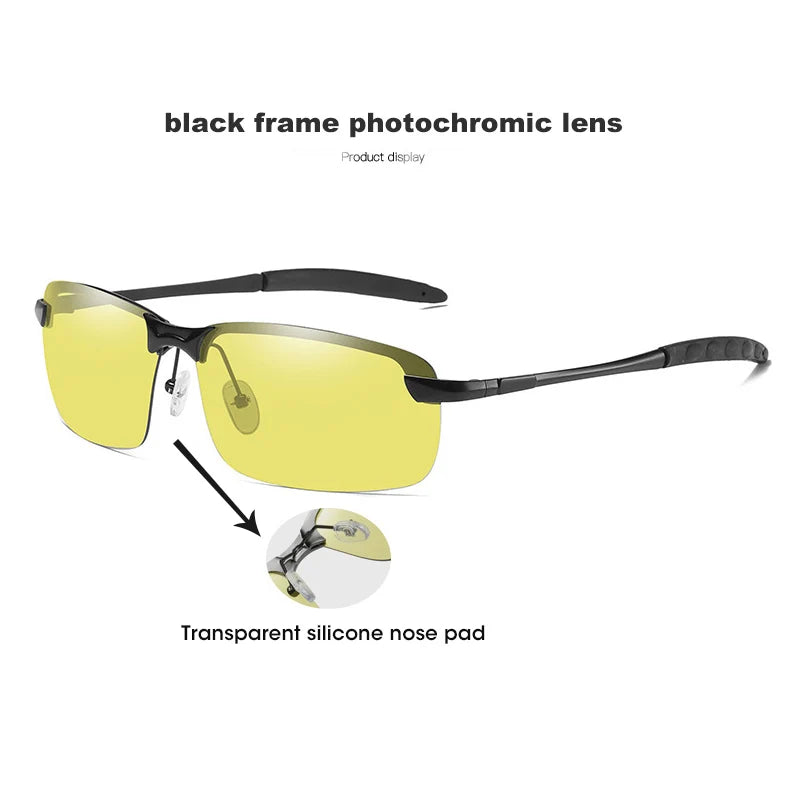 Intelligent Photochromic Polarized Sunglasses UV400 Day Night Vision Driving Glasses for Men Women
