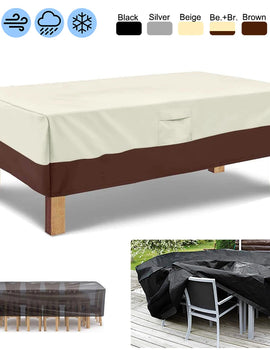 Outdoor Heavy Duty Lawn Patio Furniture Covers with Air Vent and Padded Handles Patio Outdoor Dining Table Cover Chairs Cover