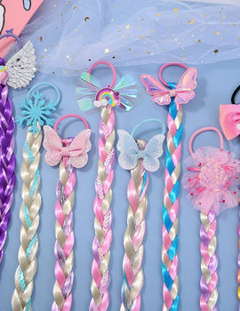 Princess Braid Elsa Headband Hairpiece Cosplay Braided Wigs for Elsa Dress Up Set for Girls Party Wedding Birthday