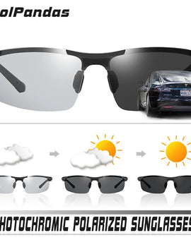 Aluminum Magnesium Frame Driving Photochromic Sunglasses Polarized Sun glasses Men