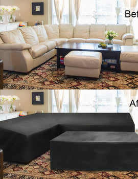 Waterproof Outdoor Patio Garden Furniture Cover L Shape Dustproof Table Chair Sofa Protective Cover Rain Snow Mildew Resistant