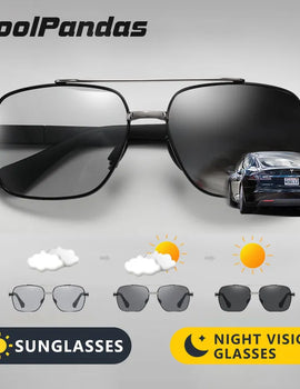 UV400 Polarized Photochromic Driving Sunglasses for Men and Women