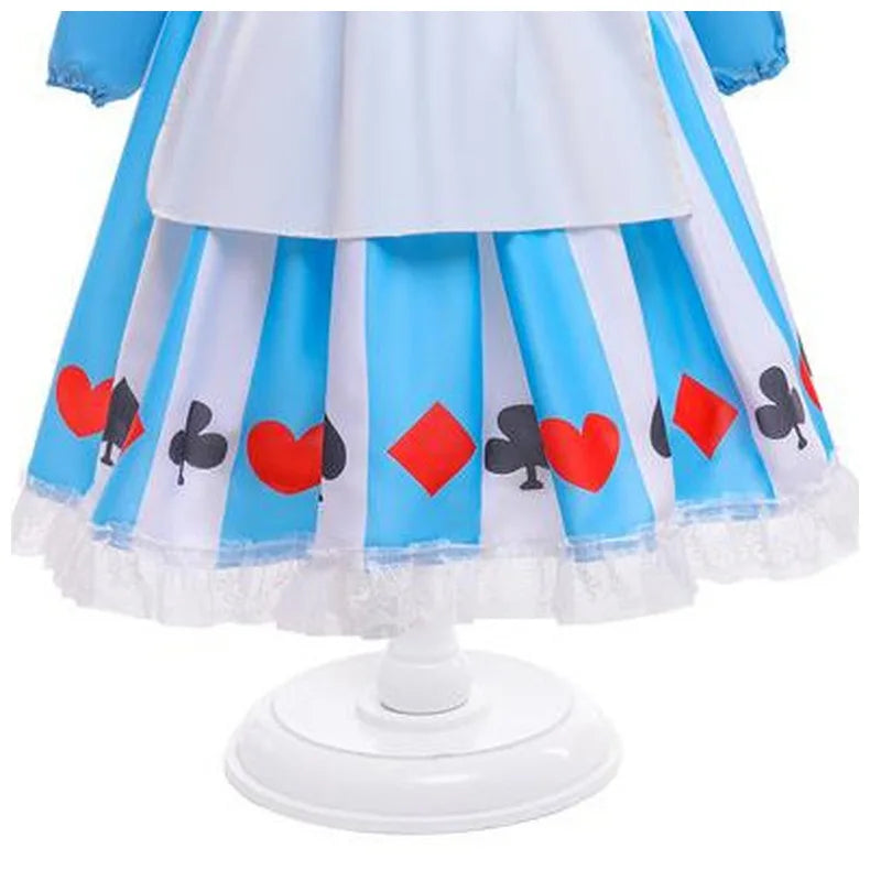 New Christmas Girls Lolita Dress Children Long Sleeve Two-piece Alice Princess Costume Cosplay Maid Clothing for Halloween