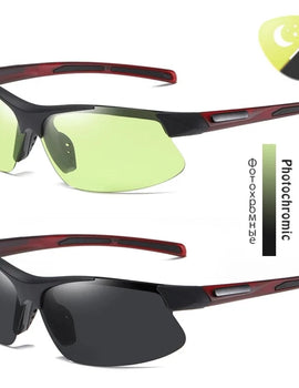 Photochromic Polarized Sports Sunglasses for Men Ultralight Windproof Outdoor Glasses