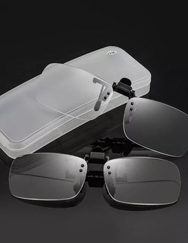 Magnifying Clip On Glass Rimless Lenses Reading Glasses Men Reading Sunglasses With Diopter Magnifier Lenses With Box