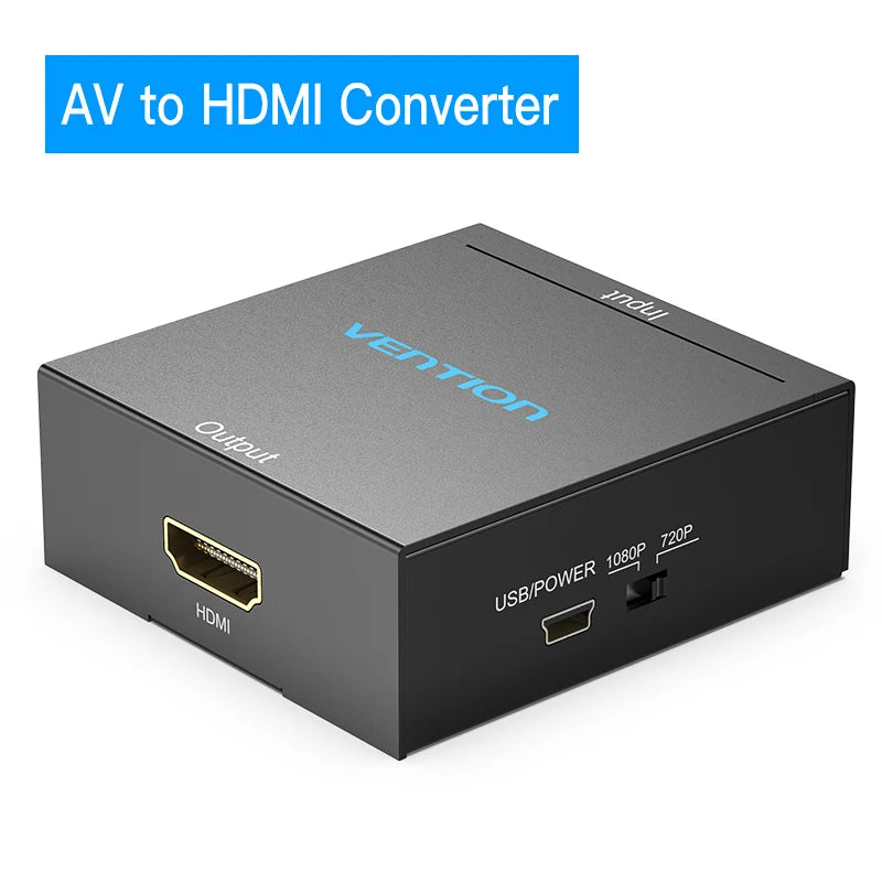 AV to HDMI Converter HDMI to RCA Video Adapter with Mini USB Power Cable for TV Box Projector HDMI to AV