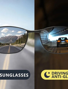 Photochromic Polarized Retro Small Oval Sunglasses for Men Driving Use