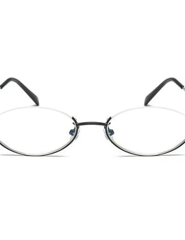 Oval Design Anti-Blue Light Reading Glasses Retro Round Presbyopic Eyewear Half Frame Hyperopia Eyeglasses Unisex+3.5