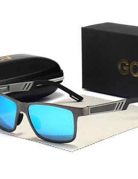Men Polarized Sunglasses Aluminum Magnesium Sun Glasses Driving Glasses Rectangle Shades