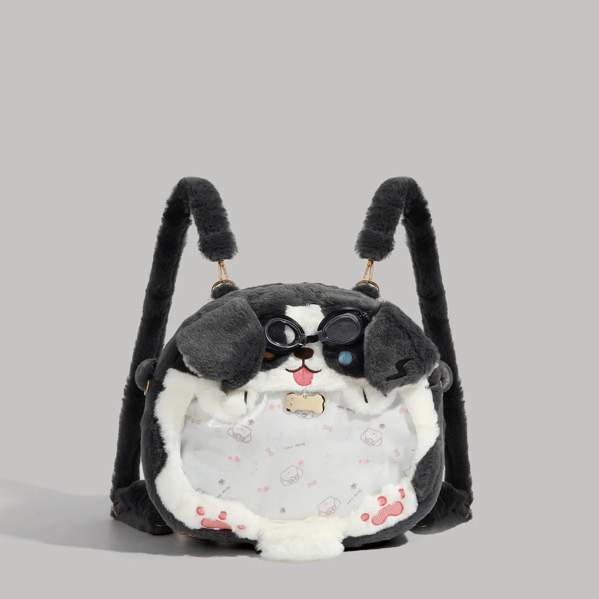 Cute Plush Dog Velvet Backpack Large Capacity Bag