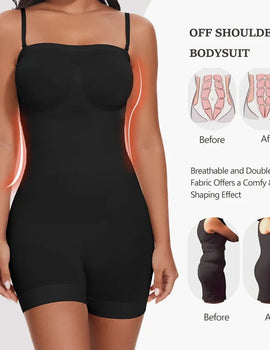 Seamless Strapless Bodysuit Off Shoulder Tube Top Women Shorts Shapewear Tummy Control Body Shaper Fajas Skinny Underwear