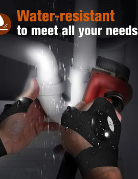 LED Half Finger Glove for Men Women Outdoor Waterproof Night Fishing Bait Cycling Running Flashlight Durable Fingerless Gloves